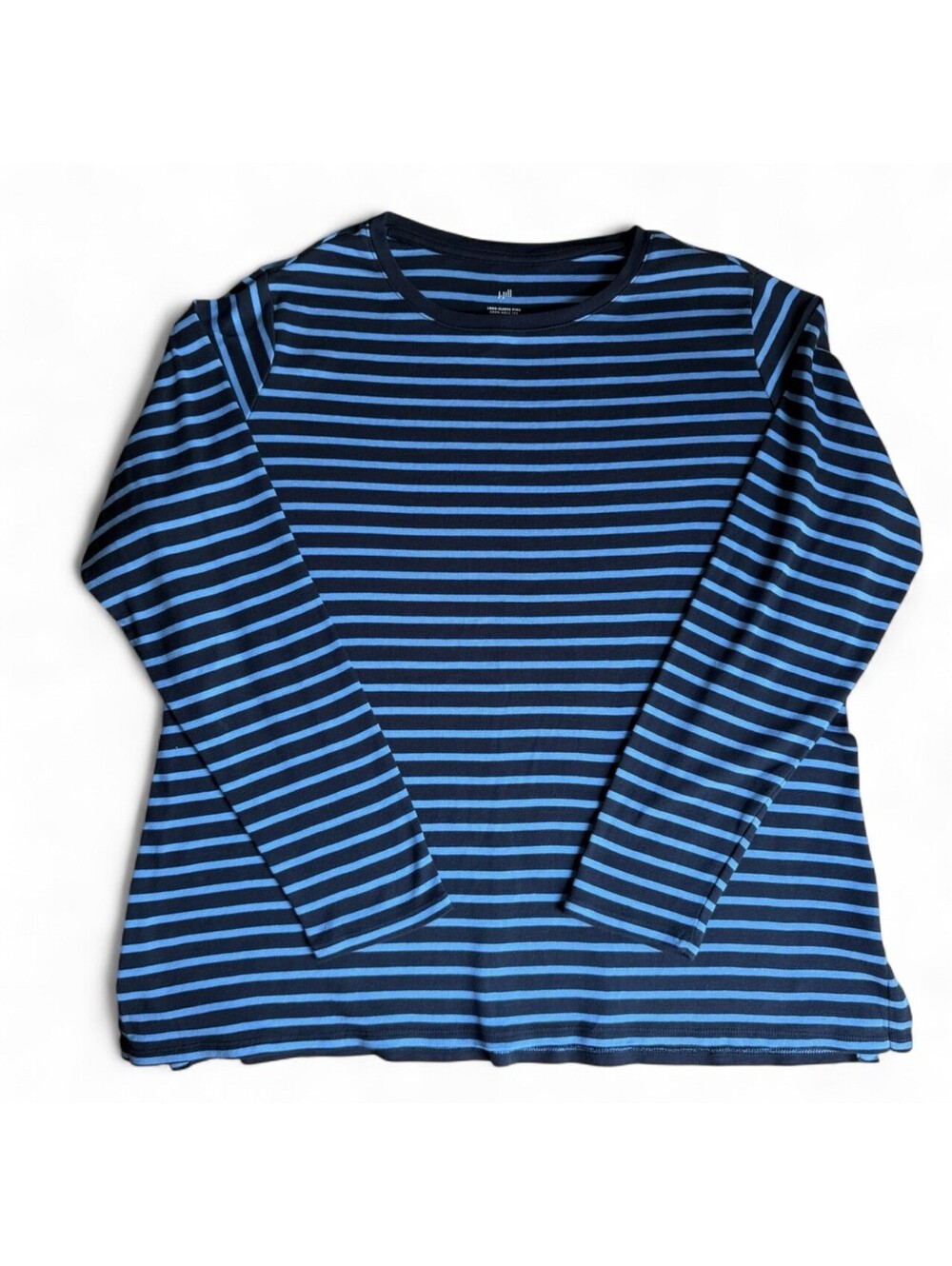 J.Jill Breton Stripe Tee Women’s XL Blue Navy Long Sleeve Shirt